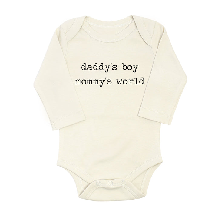 Daddy's Boy Mommy's World | Organic Bodysuit | Long Sleeve