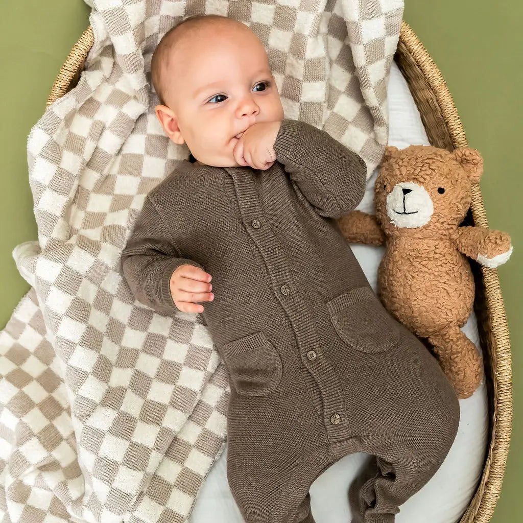 Peanut Lil Bear Sherpa Knit Stuffed Soft Toy Organic | Handmade