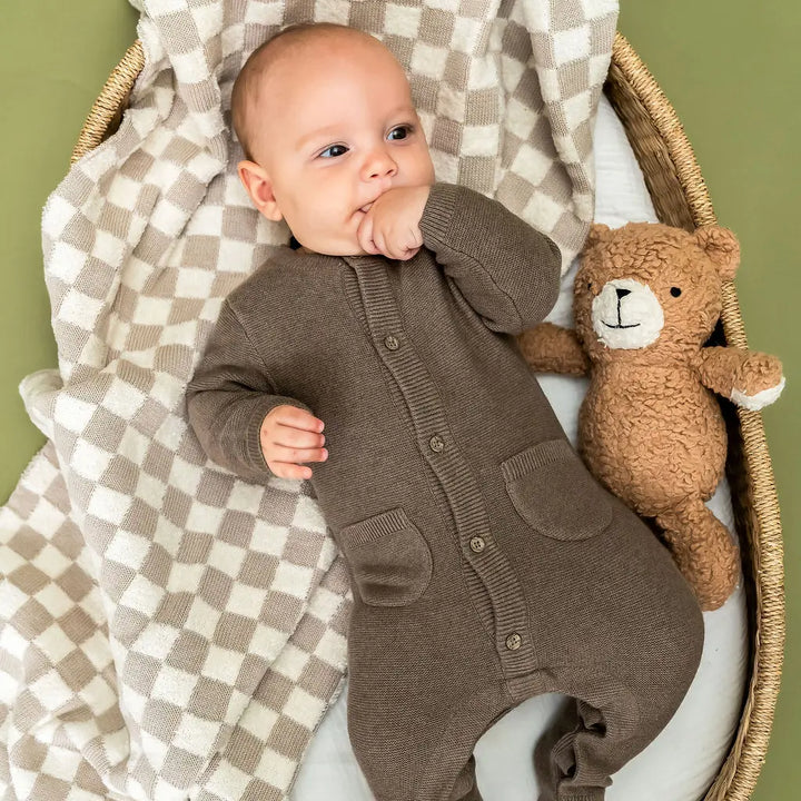 Peanut Lil Bear Sherpa Knit Stuffed Soft Toy Organic | Handmade