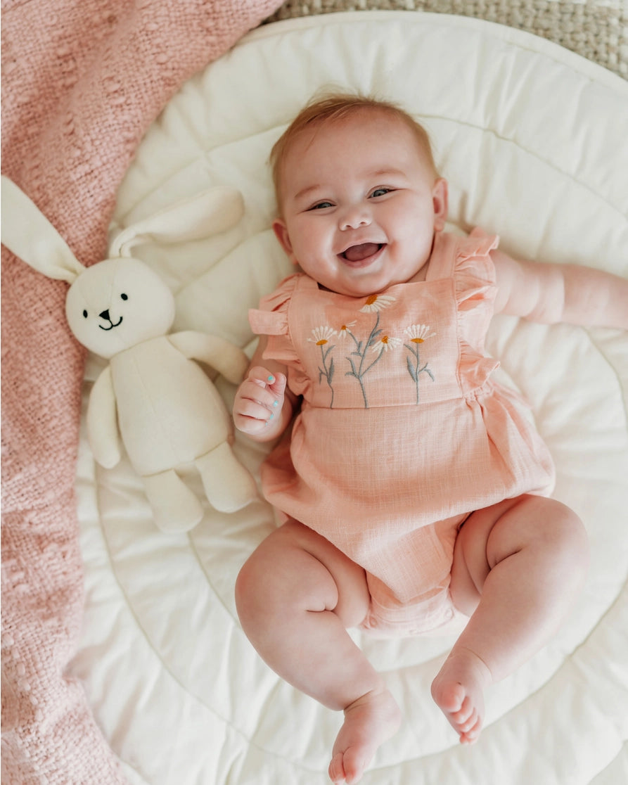 Jojo Lil Bunny Organic Knit Stuffed Animal Soft Baby Toy | Handmade