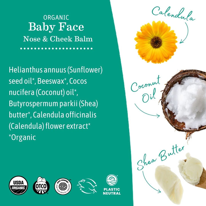 Organic Baby Face Nose and Cheek Balm | Made in the USA