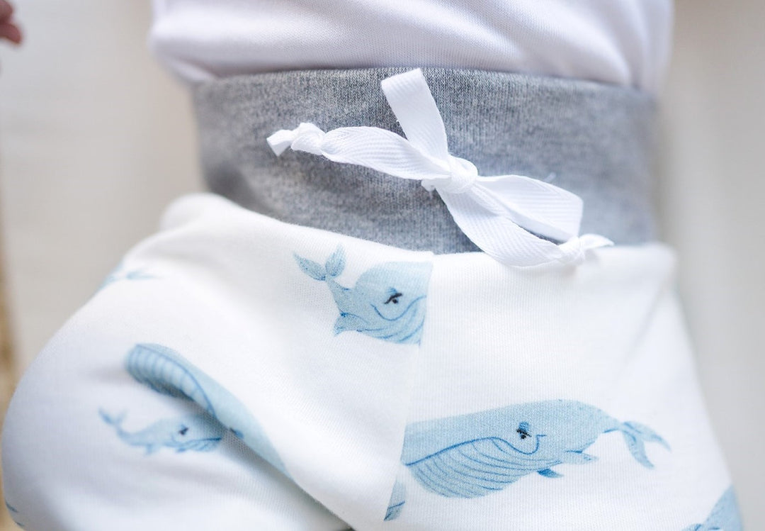 Whales "I will always love you!" | Organic Baby Gift Basket 7pcs | Baby Boy