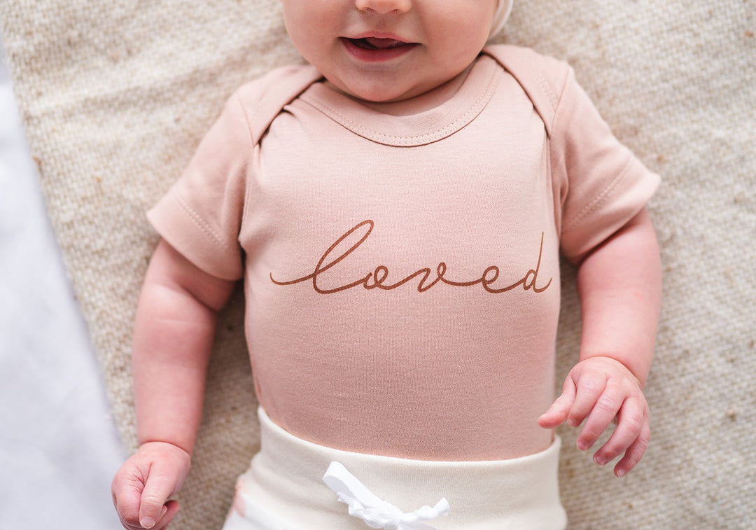 Loved Mauve | Organic Bodysuit | Baby Girl