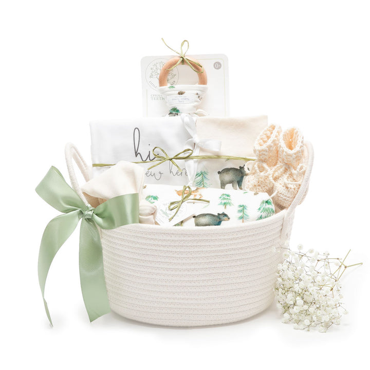 Woodland Friends | Organic Baby Gift Basket 7pcs| Gender Neutral