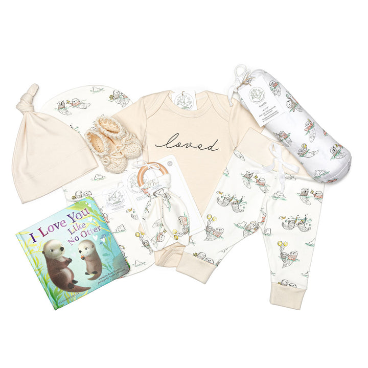 Otterly Adorable | Organic Baby Gift Basket 9pcs | Gender Neutral