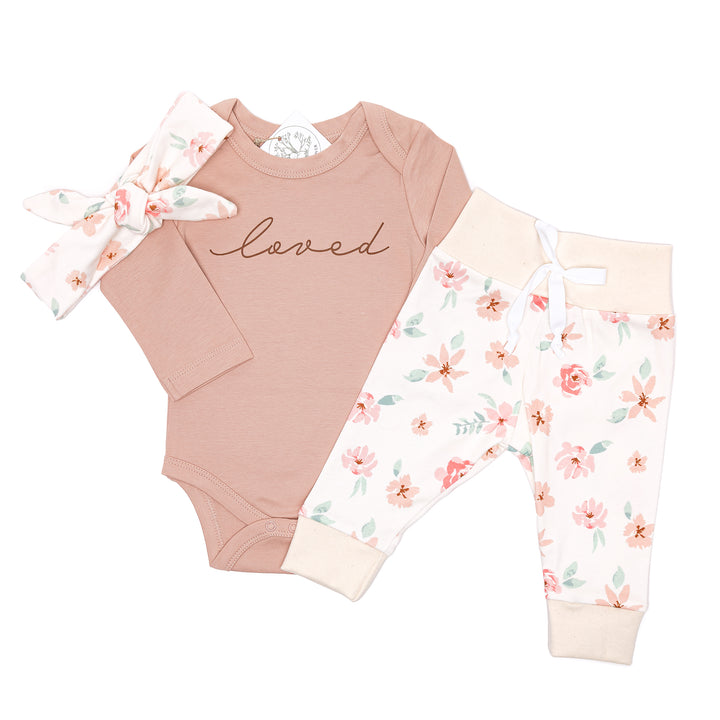 Mauve Floral | Organic Baby Girl Set