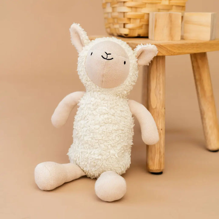 Luna Wooly Lamb Sherpa Knit Stuffed Animal Soft Toy Organic | Handmade
