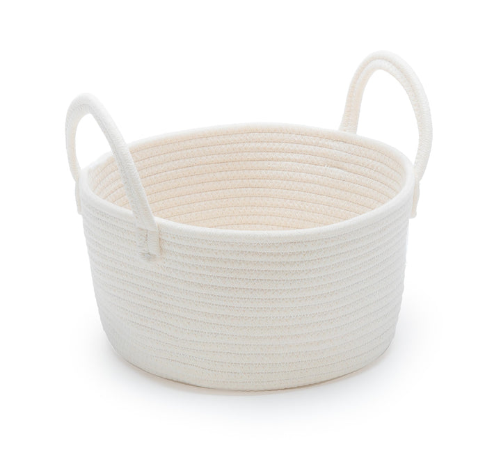 Nursery Storage | Medium Cotton Basket White with Handles