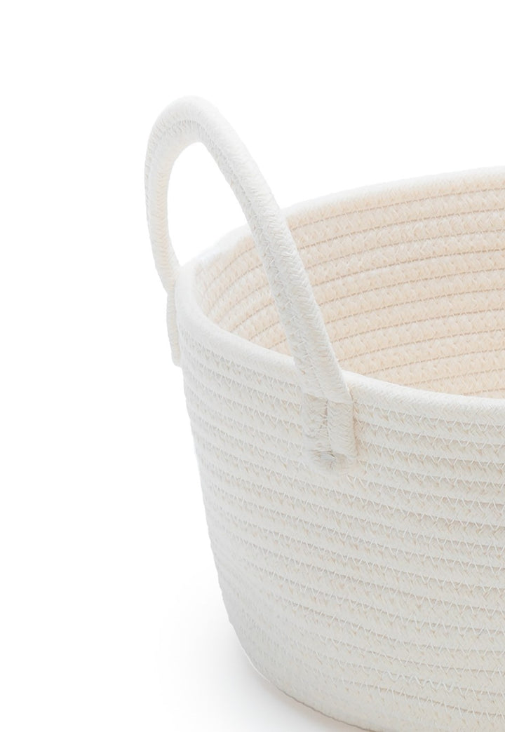 Nursery Storage | Medium Cotton Basket White with Handles