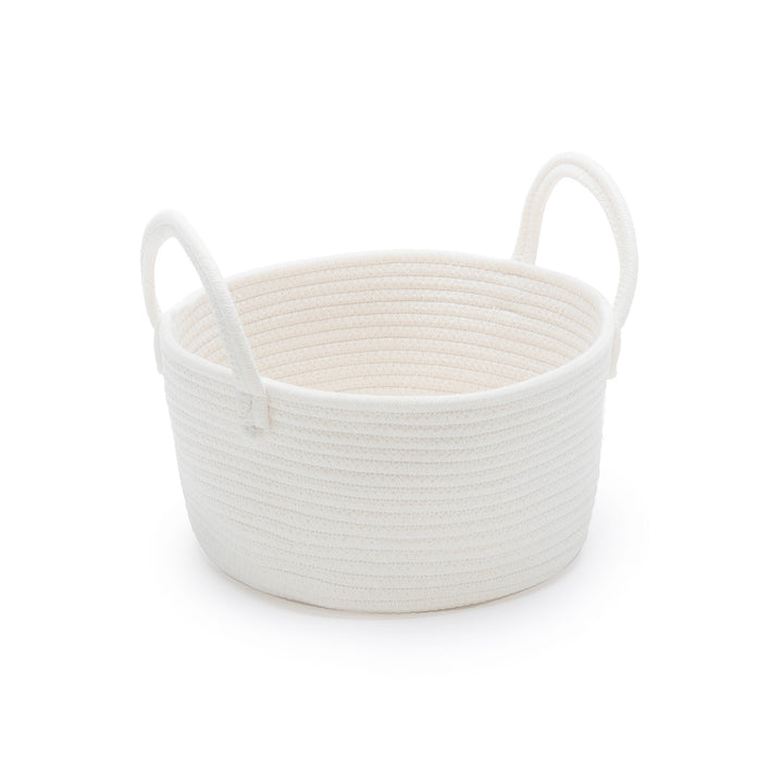 Nursery Storage | Medium Cotton Basket White with Handles