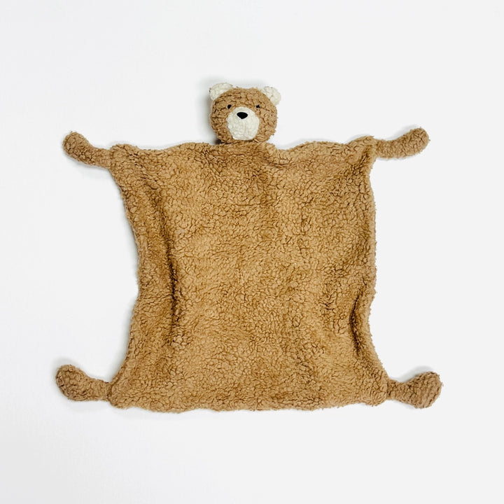 Bear | Organic Sherpa Baby Lovey Security Blanket Cuddle Cloth | Handmade
