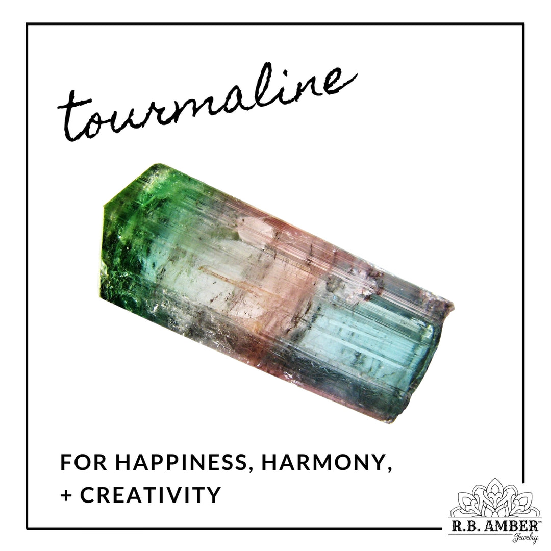 Tourmaline | "Be Happy" Gemstone Bracelet | Handmade