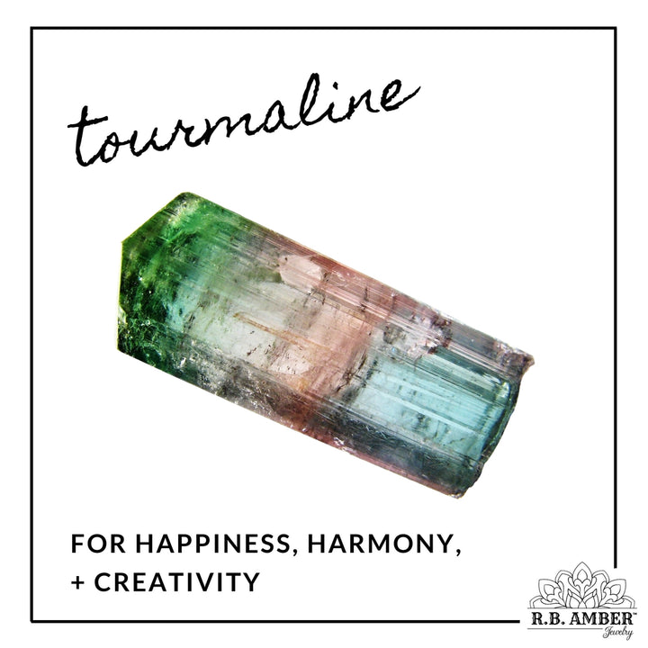 Tourmaline | "Be Happy" Gemstone Bracelet | Handmade