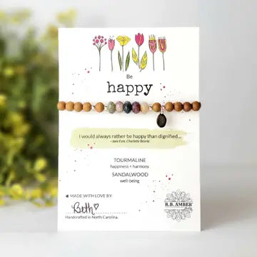 Tourmaline | "Be Happy" Gemstone Bracelet | Handmade