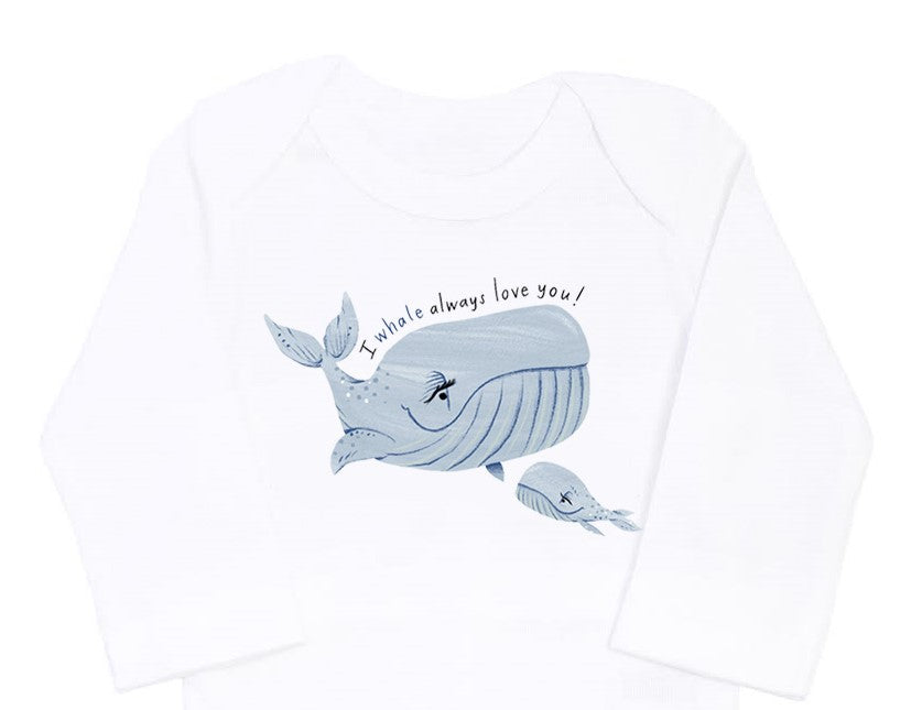 I Whale Always Love You! Watercolor Whales | Organic Bodysuit | Long Sleeve