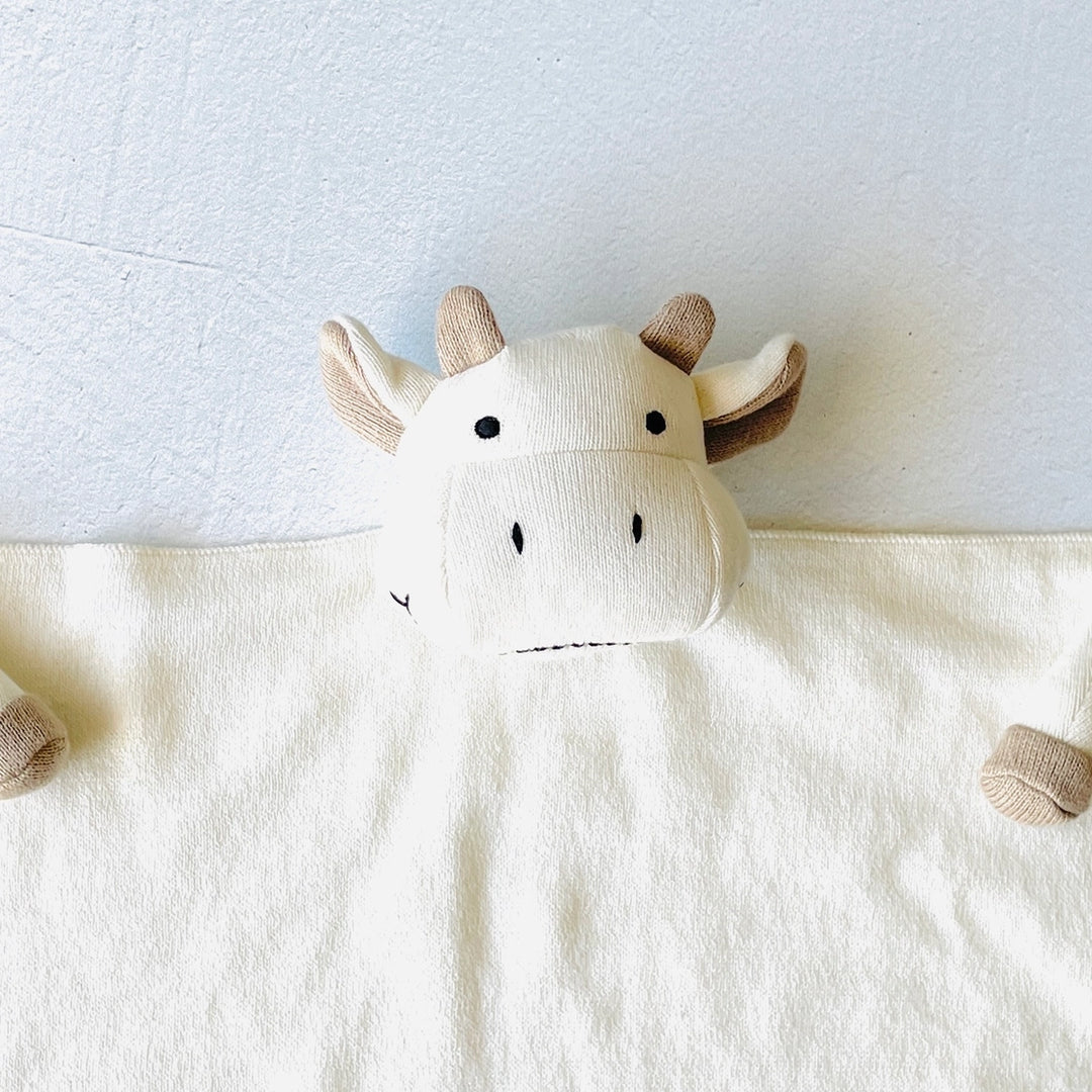 Cow | Organic Baby Lovey Security Blanket Cuddle Cloth | Handmade