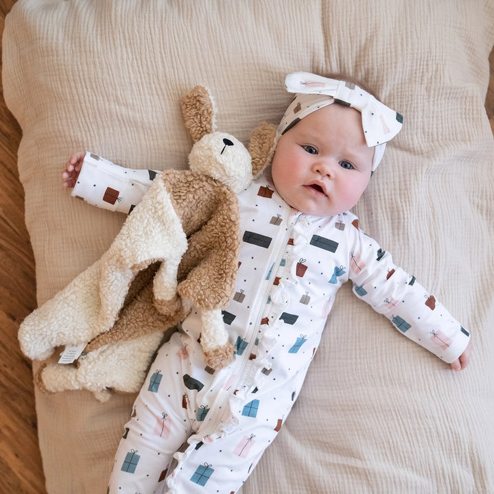 Dog | Organic Sherpa Baby Lovey Security Blanket Cuddle Cloth | Handmade