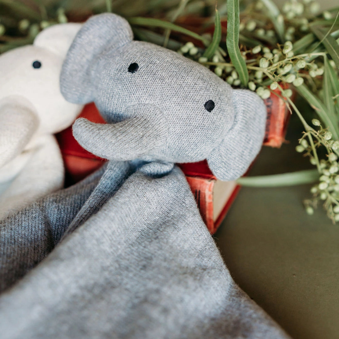 Elephant Gray | Organic Baby Lovey Security Blanket Cuddle Cloth | Handmade