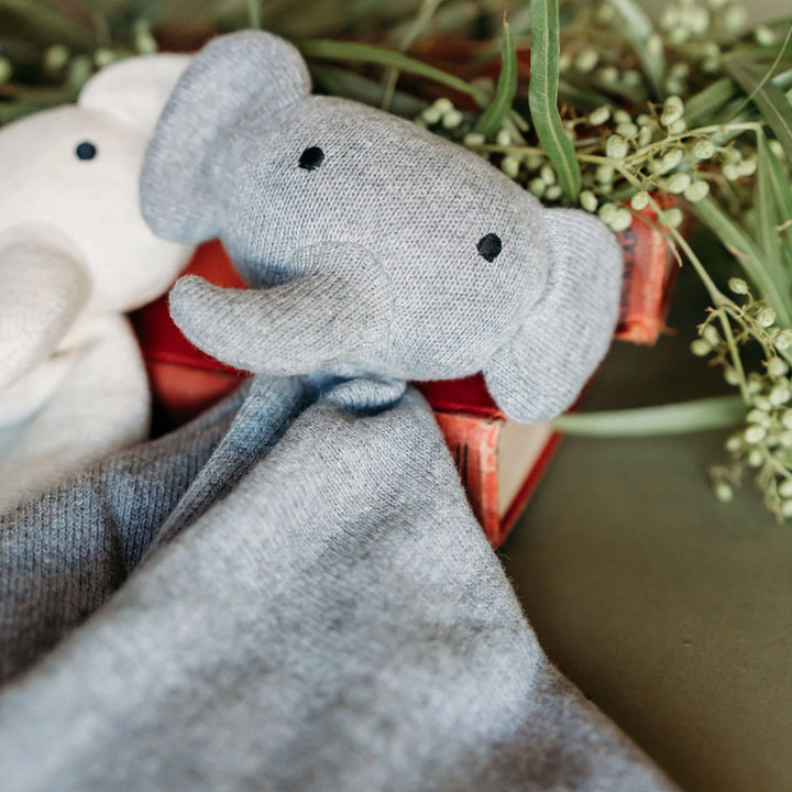 Elephant Gray | Organic Baby Lovey Security Blanket Cuddle Cloth | Handmade