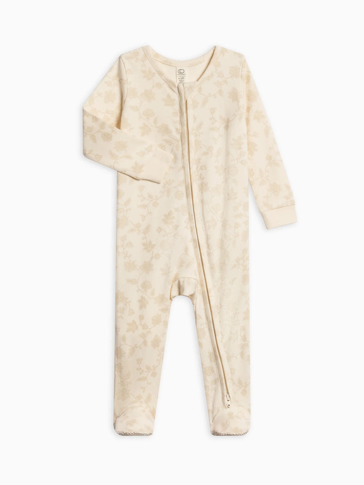 Floral Beige | Organic Pajama | Baby Girl
