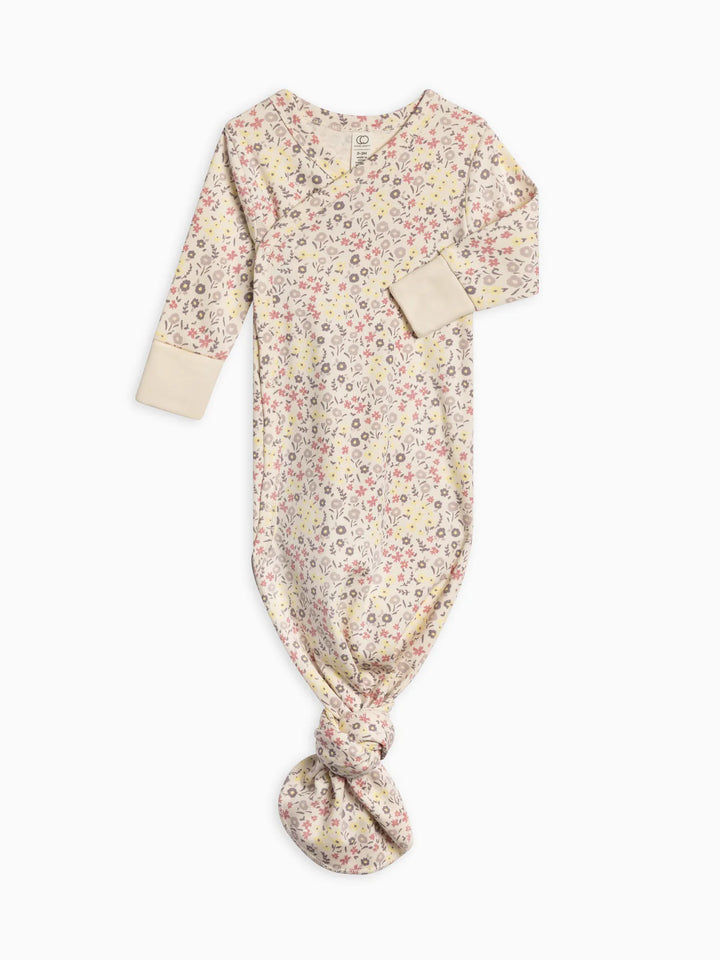 Floral Kimono Gown | Organic Knot Gown | Baby Girl