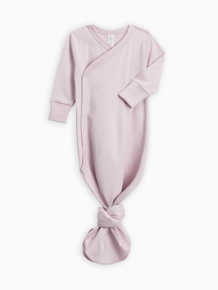 Lilac Kimono Gown | Organic Knot Gown | Baby Girl