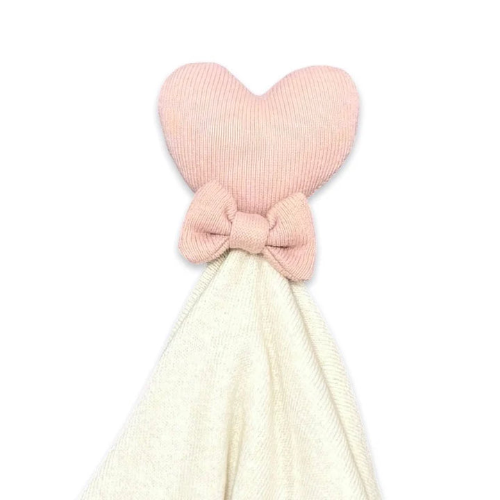 Heart Pink | Organic Baby Lovey Security Blanket Cuddle Cloth | Handmade