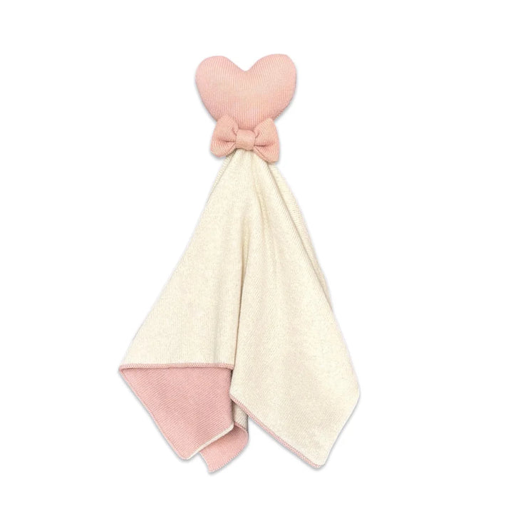 Heart Pink | Organic Baby Lovey Security Blanket Cuddle Cloth | Handmade