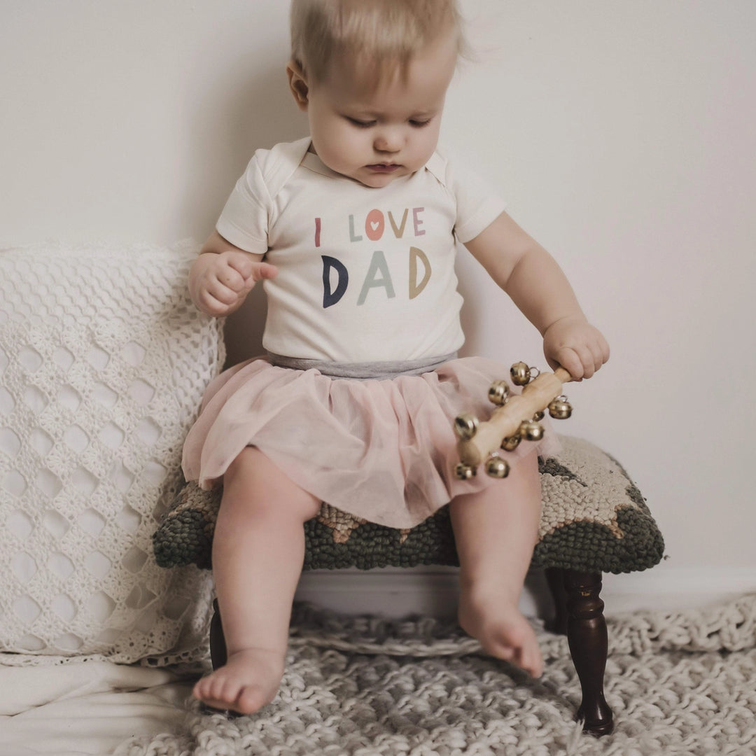 I Love Dad | Organic Bodysuit | Short Sleeve (Gender-Neutral)