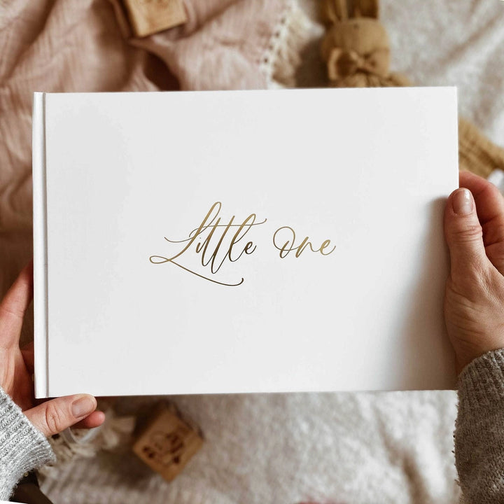 Little One Baby Journal, Baby Shower Gift, Keepsake Book White