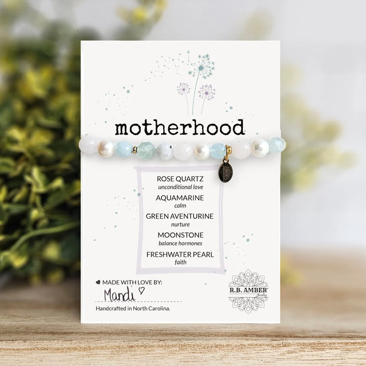 Motherhood Intention Faceted Gemstone Bracelet | Handmade