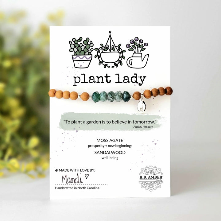 Moss Agate | "Plant Lady" Gemstone Bracelet | Handmade