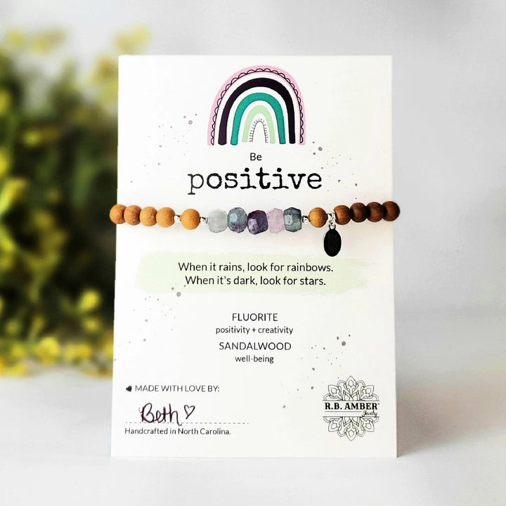 Fluorite | "Be Positive" Gemstone Bracelet | Handmade