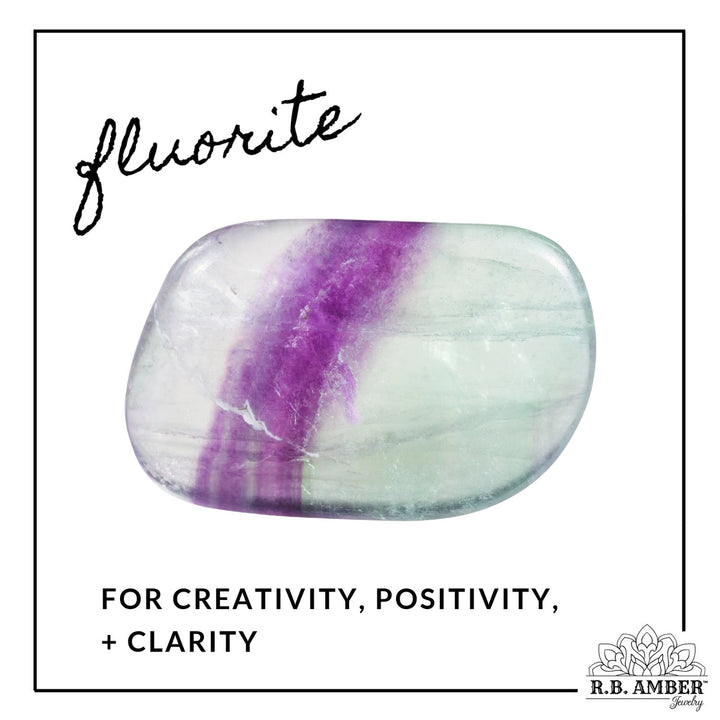 Fluorite | "Be Positive" Gemstone Bracelet | Handmade
