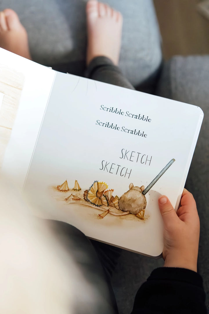 Scribble Scrabble: A Board Book of First Words and Shapes