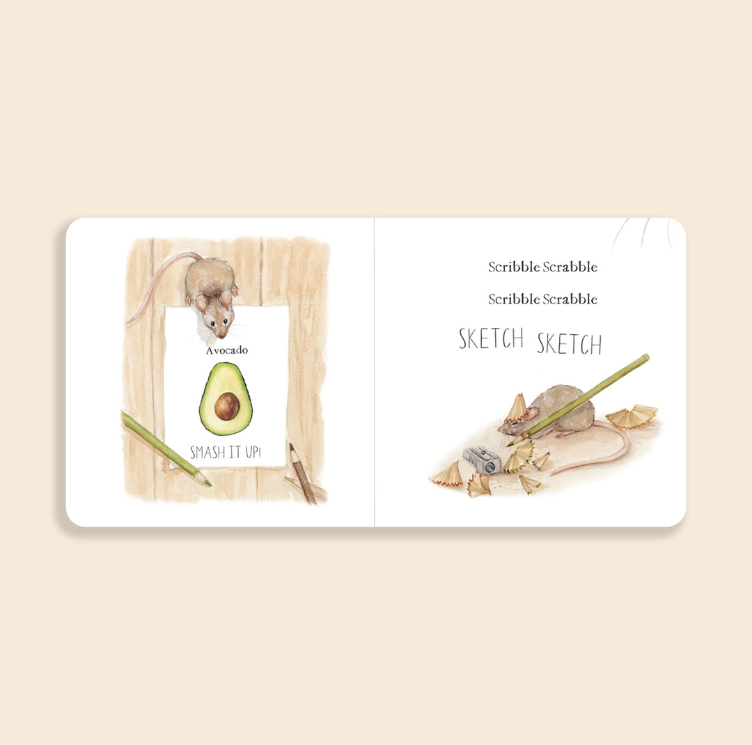 Scribble Scrabble: A Board Book of First Words and Shapes