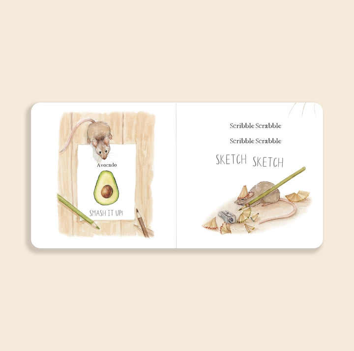 Scribble Scrabble: A Board Book of First Words and Shapes