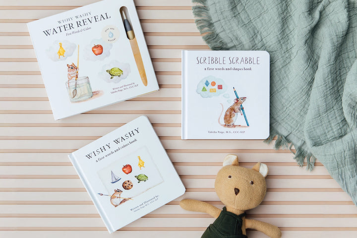 Scribble Scrabble: A Board Book of First Words and Shapes