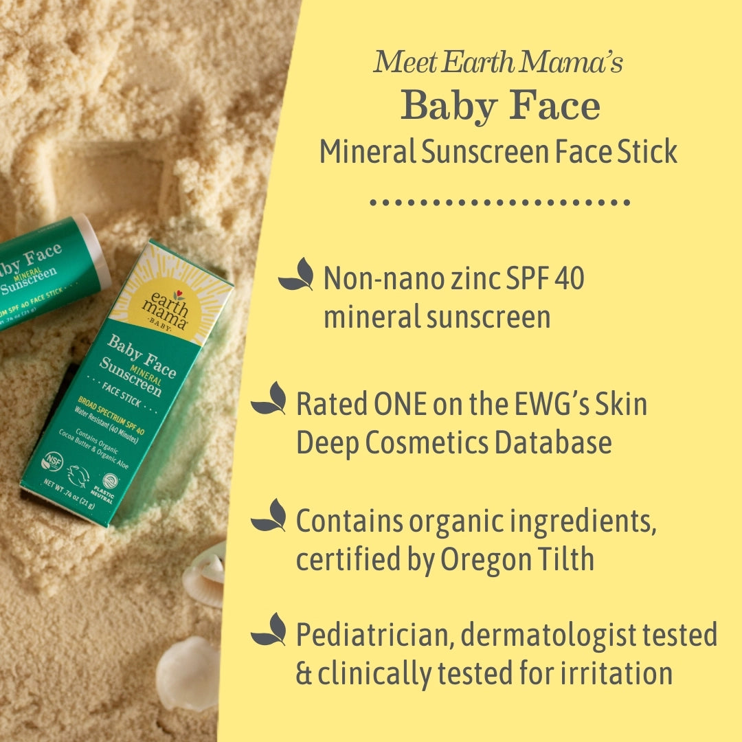 Baby Face Mineral Sunscreen Face Stick - Spf 40 | Made in the USA