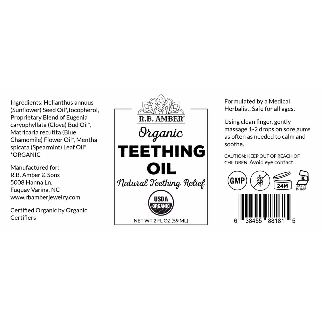 Organic Teething Oil For Safe + Effective Teething Relief | Made in the USA