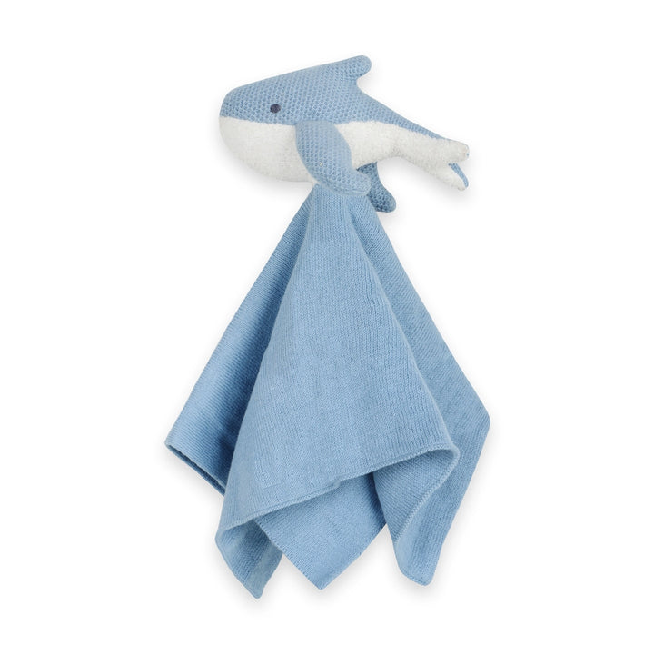 Blue Whale | Organic Baby Lovey Security Blanket Cuddle Cloth | Handmade