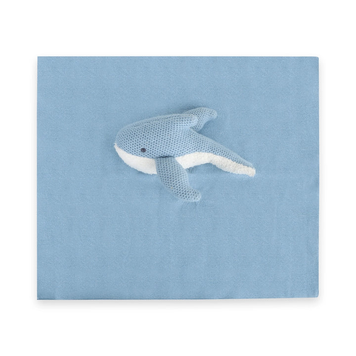 Blue Whale | Organic Baby Lovey Security Blanket Cuddle Cloth | Handmade