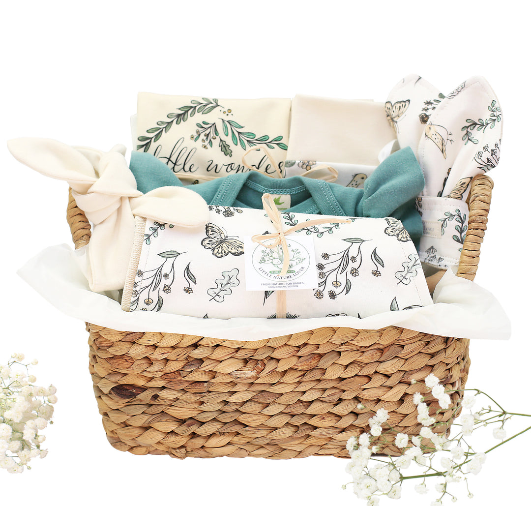 Spring Forest | Organic Baby Girl Gift Basket Bundle
