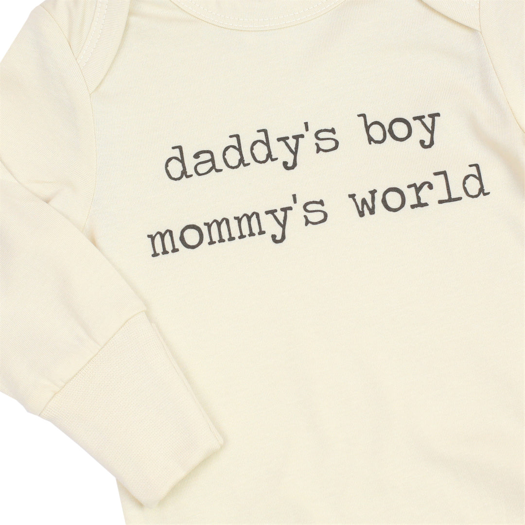 Daddy's Boy Mommy's World | Organic Knot Gown | Baby Boy