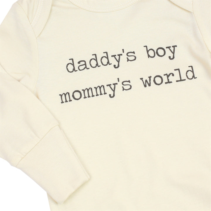 Daddy's Boy Mommy's World | Organic Knot Gown | Baby Boy