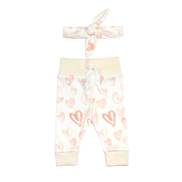 Watercolor Hearts | Organic Baby Girl Set