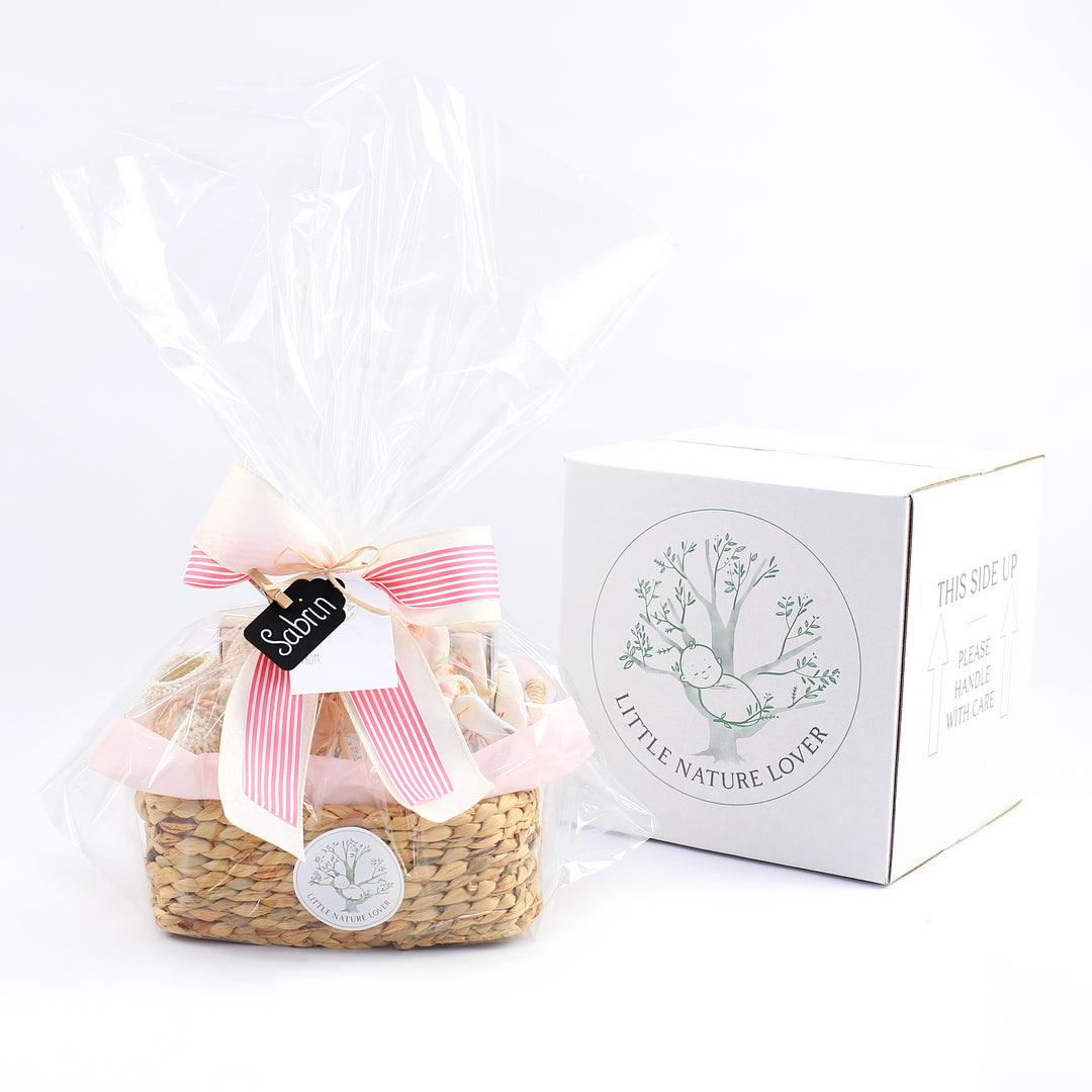 Watercolor Heart | Organic Baby Girl Gift Basket Bundle