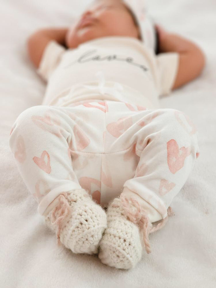 Watercolor Hearts Leggings | Baby Girl